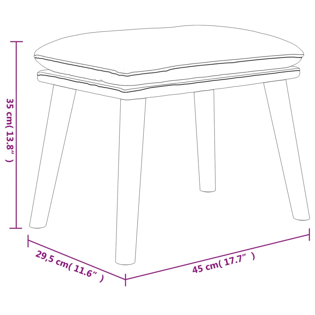 Poggiapiedi Crema 45x29,5x35 cm in Tessuto e Similpelle 341448