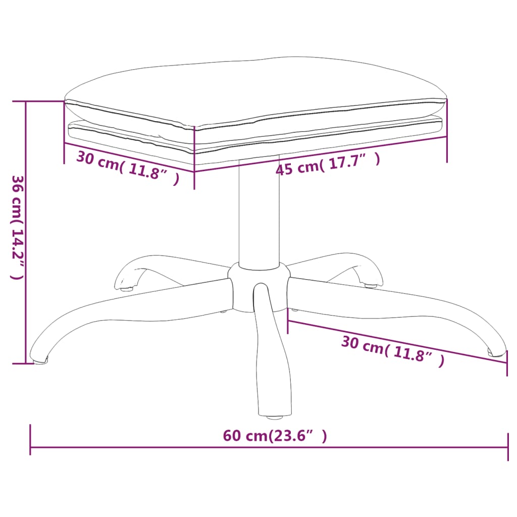 Poggiapiedi Tortora 60x60x36 cm in Tessuto 341576