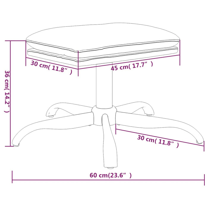 Poggiapiedi Crema 60x60x36 cm in Tessuto e Similpelle 341609