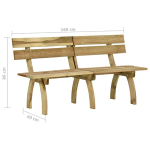 Panchina da Giardino 160 cm in Legno di Pino Impregnato cod mxl 45713