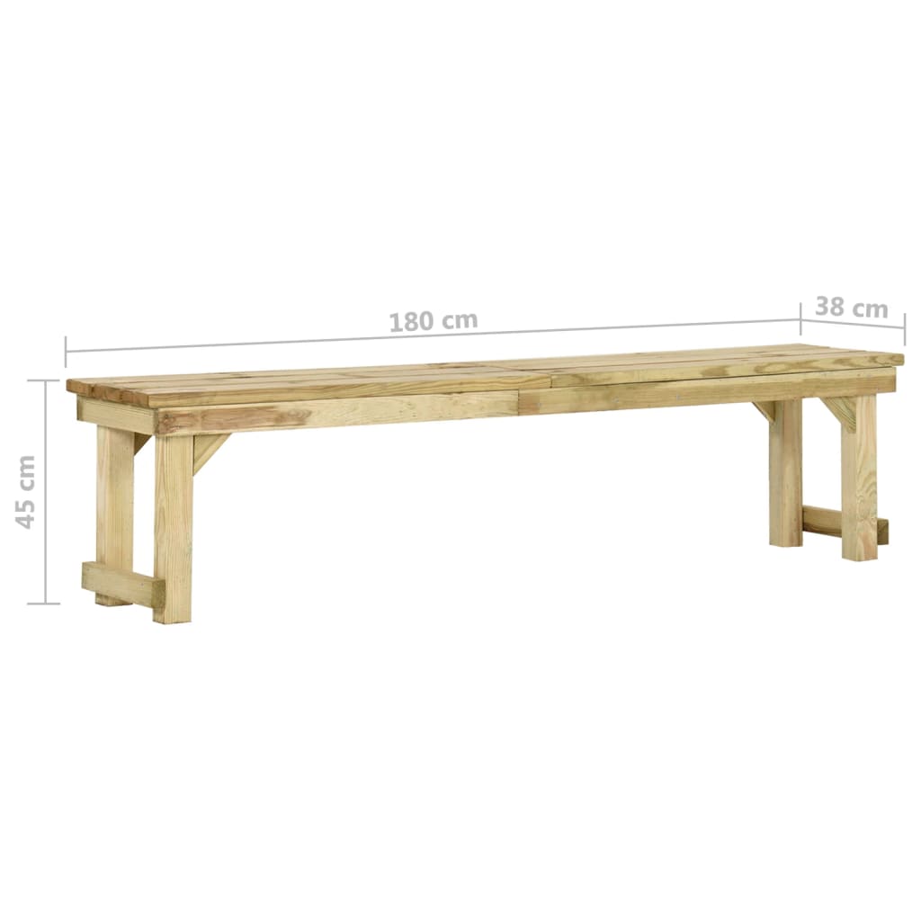 Panchina da Giardino 180 cm in Legno di Pino Impregnato 318414