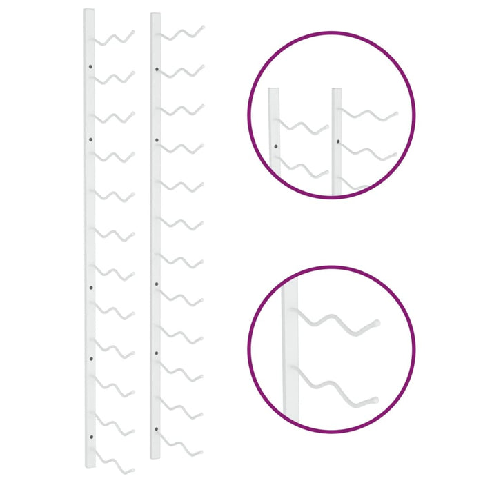 Portavini da Parete per 24 Bottiglie Bianco in Ferro 340883