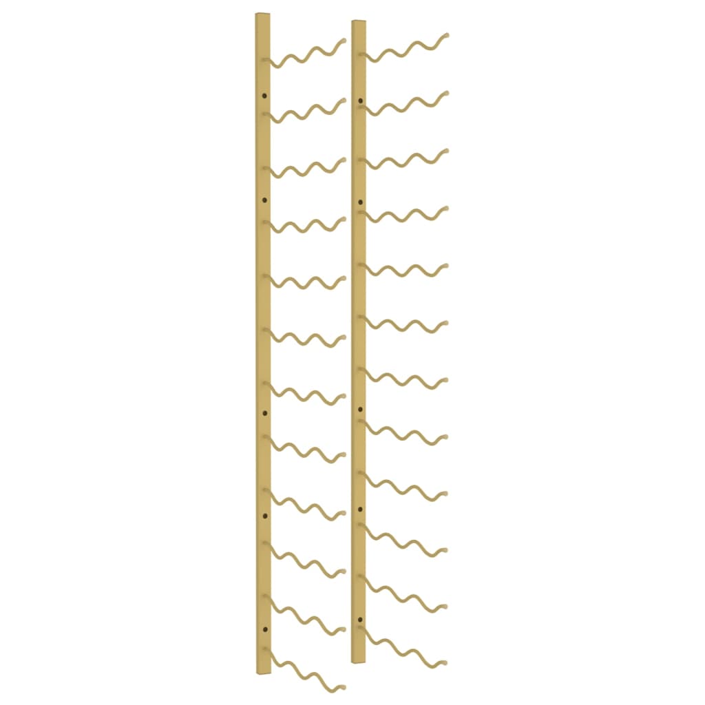 Portavini da Parete per 36 Bottiglie Oro in Ferro 340888