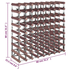 Portabottiglie per 72 Bottiglie Legno Massello di Pino Marrone 340894