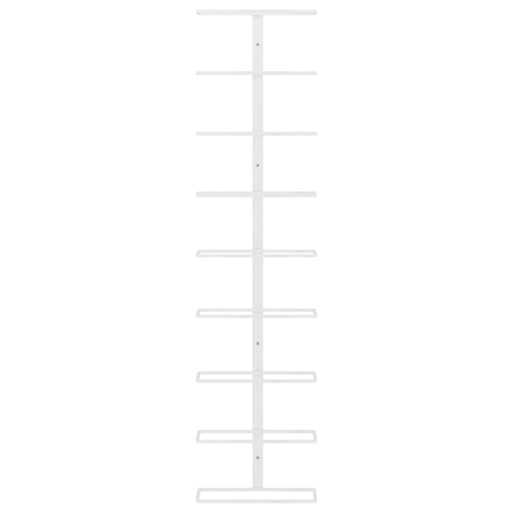 Portavini da Parete per 9 Bottiglie Bianco in Ferro 340900