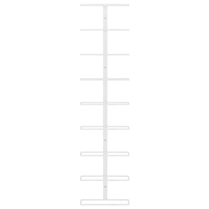 Portavini da Parete per 9 Bottiglie Bianco in Ferro 340900