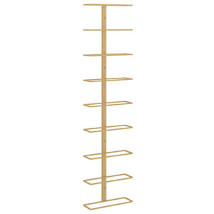 Portavini da Parete per 9 Bottiglie Dorato in Ferro 340901