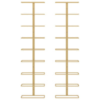 Portavini da Parete per 9 Bottiglie 2 pz Dorato in Ferro 340903