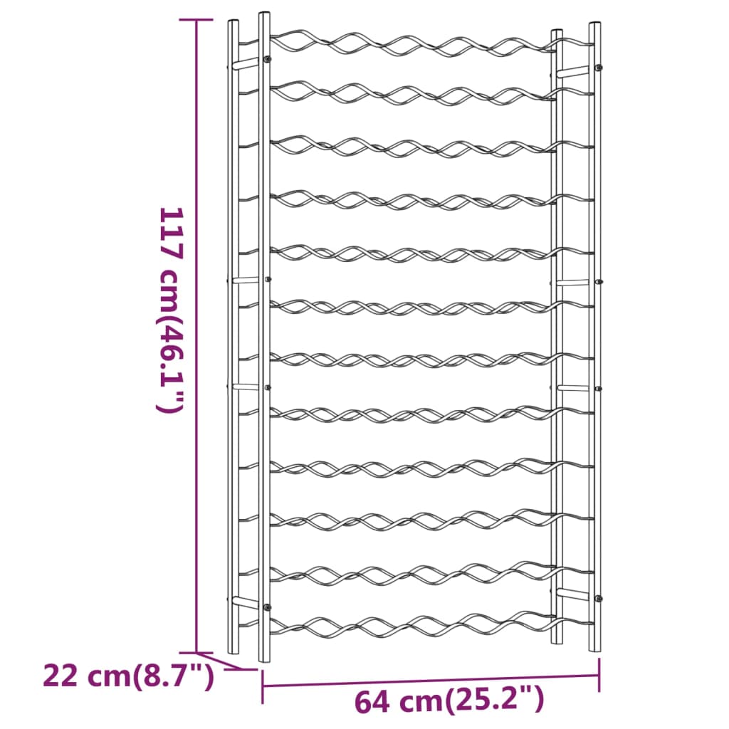 Portabottiglie per 72 Bottiglie Metallo Bianco 340912