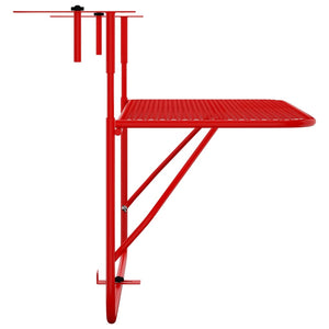 Tavolo da Balcone Rosso 60x40 cm in Acciaio cod mxl 42031