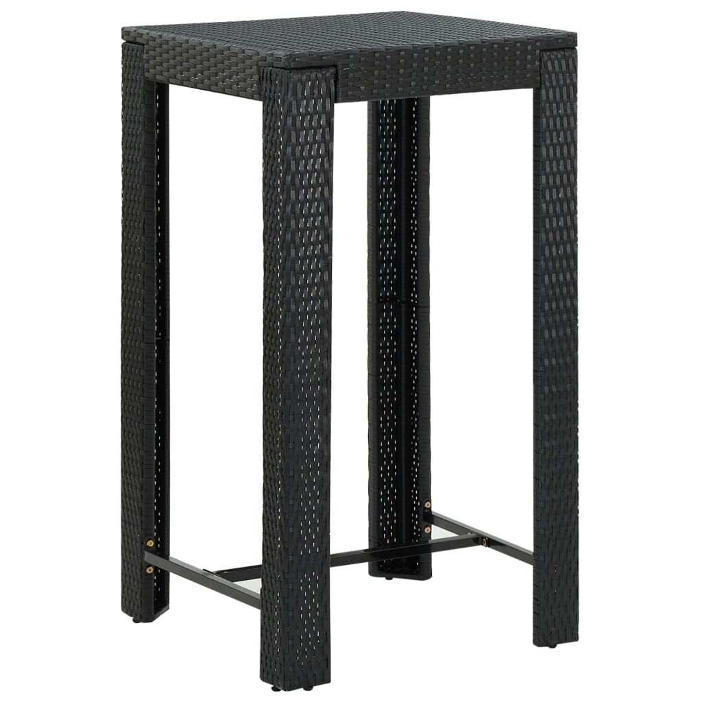 Set Bar da Giardino 3 pz con Cuscini Polyrattan Nero cod mxl 42901