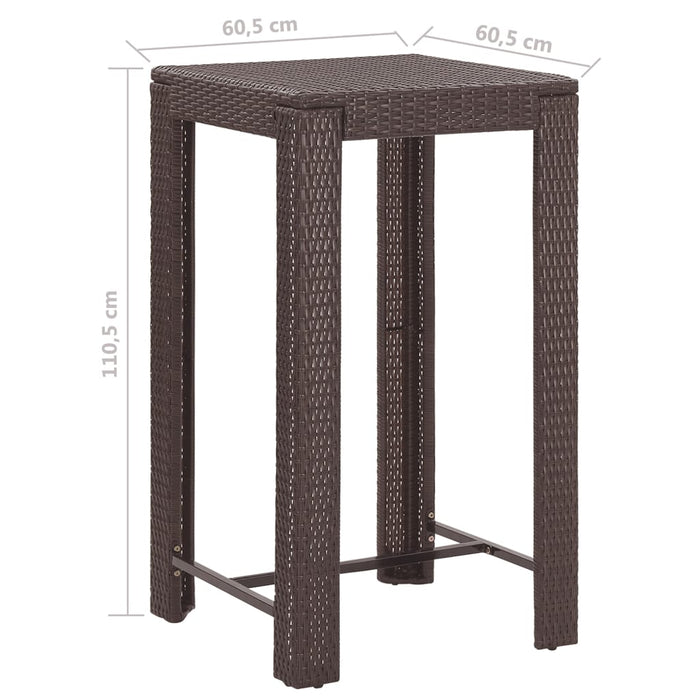 Set da Bar da Giardino 5 pz con Cuscini in Polyrattan Marrone 3094780