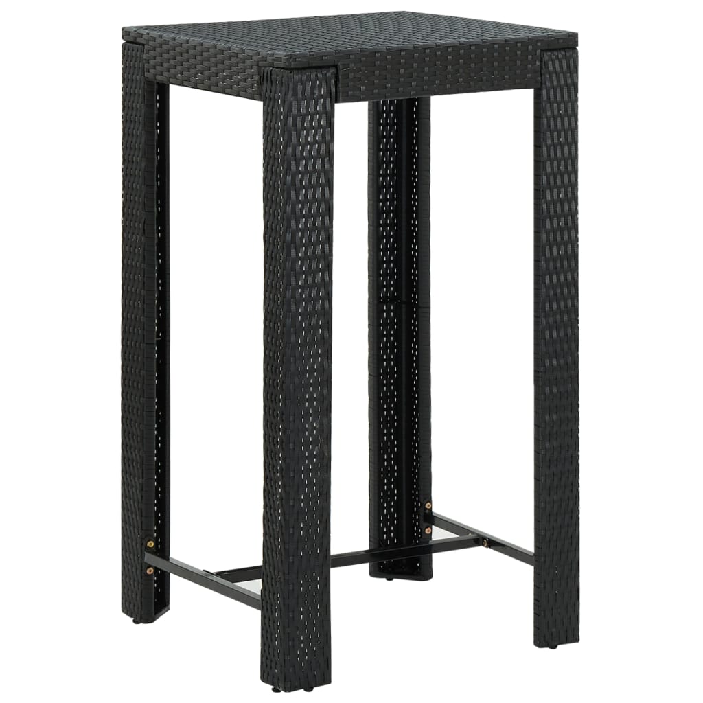 Set Bar da Giardino 5 pz con Cuscini Polyrattan Nero 3094781