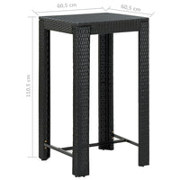 Set Bar da Giardino 5 pz con Cuscini Polyrattan Nero 3094781