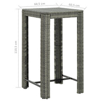 Set da Bar da Giardino 5 pz con Cuscini in Polyrattan Grigio 3094782