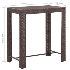 Set da Bar da Giardino 5 pz con Cuscini in Polyrattan Marrone 3094783