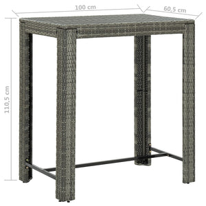 Set da Bar da Giardino 5 pz con Cuscini in Polyrattan Grigio cod mxl 44454