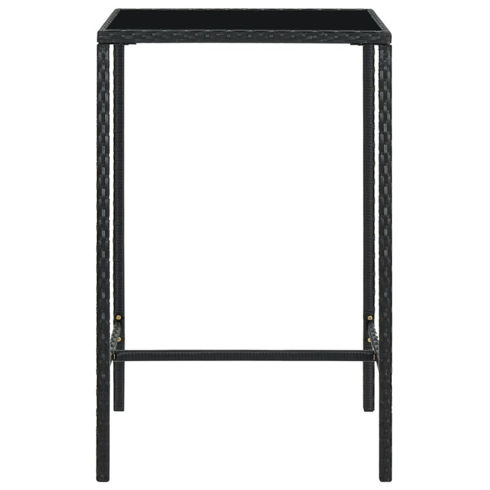 Set Bar da Giardino 5 pz con Cuscini in Polyrattan Nero