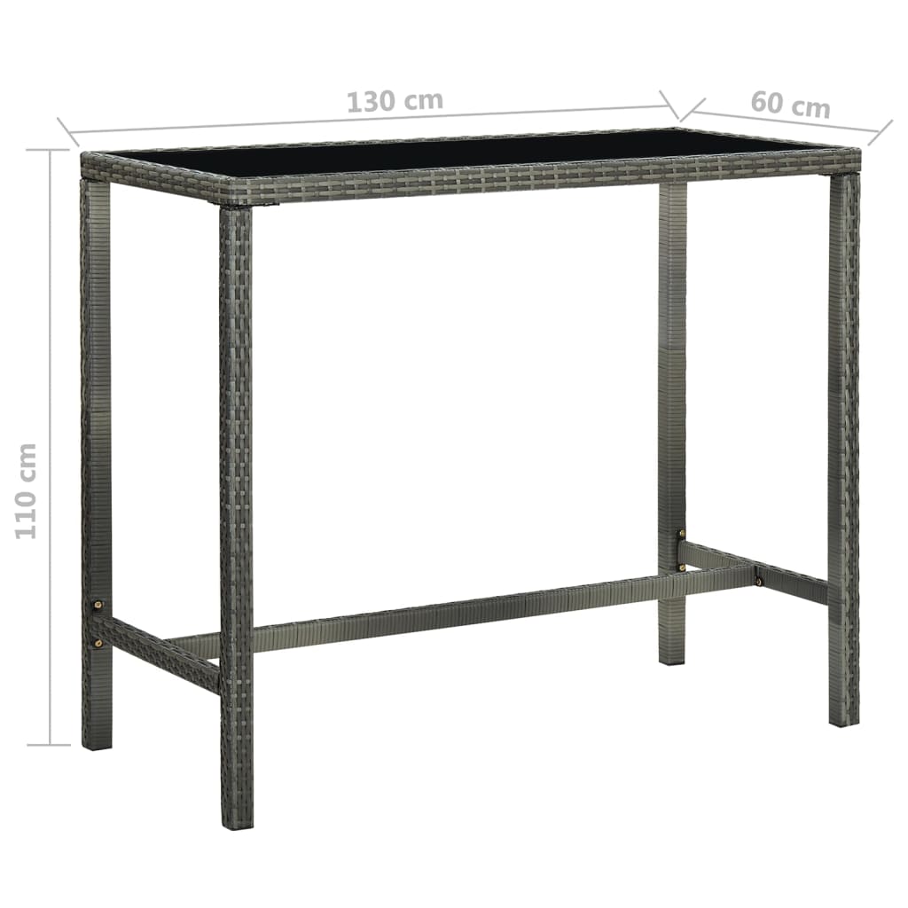 Set da Bar da Giardino 5 pz con Cuscini in Polyrattan Grigio cod mxl 41916