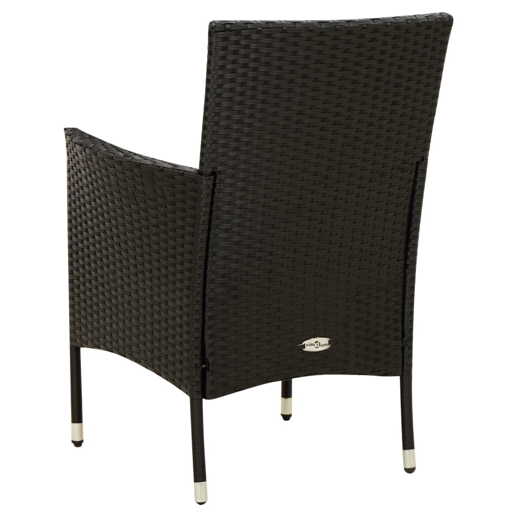 Set Mobili da Giardino 11 pz con Cuscini in Polyrattan Nero 3094840