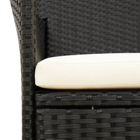 Set Mobili da Giardino 7 pz con Cuscini in Polyrattan Nero cod mxl 38543