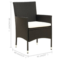 Set Mobili da Giardino 9 pz con Cuscini in Polyrattan 3094846