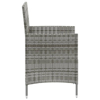 Set da Pranzo per Esterni 3 pz con Cuscini in Polyrattan Grigio cod mxl 38548