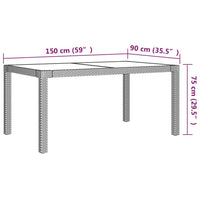 Set da Pranzo da Giardino 5 pz con Cuscini in Polyrattan Grigio cod mxl 38553