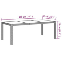 Set da Pranzo da Giardino 9 pz con Cuscini in Polyrattan Grigio cod mxl 39919