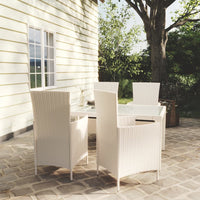 Set Mobili da Giardino 5 pz con Cuscini in Polyrattan Bianco 3094897