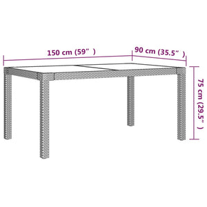 Set Mobili da Pranzo Giardino 7 pz con Cuscini Polyrattan Beige cod mxl 38567