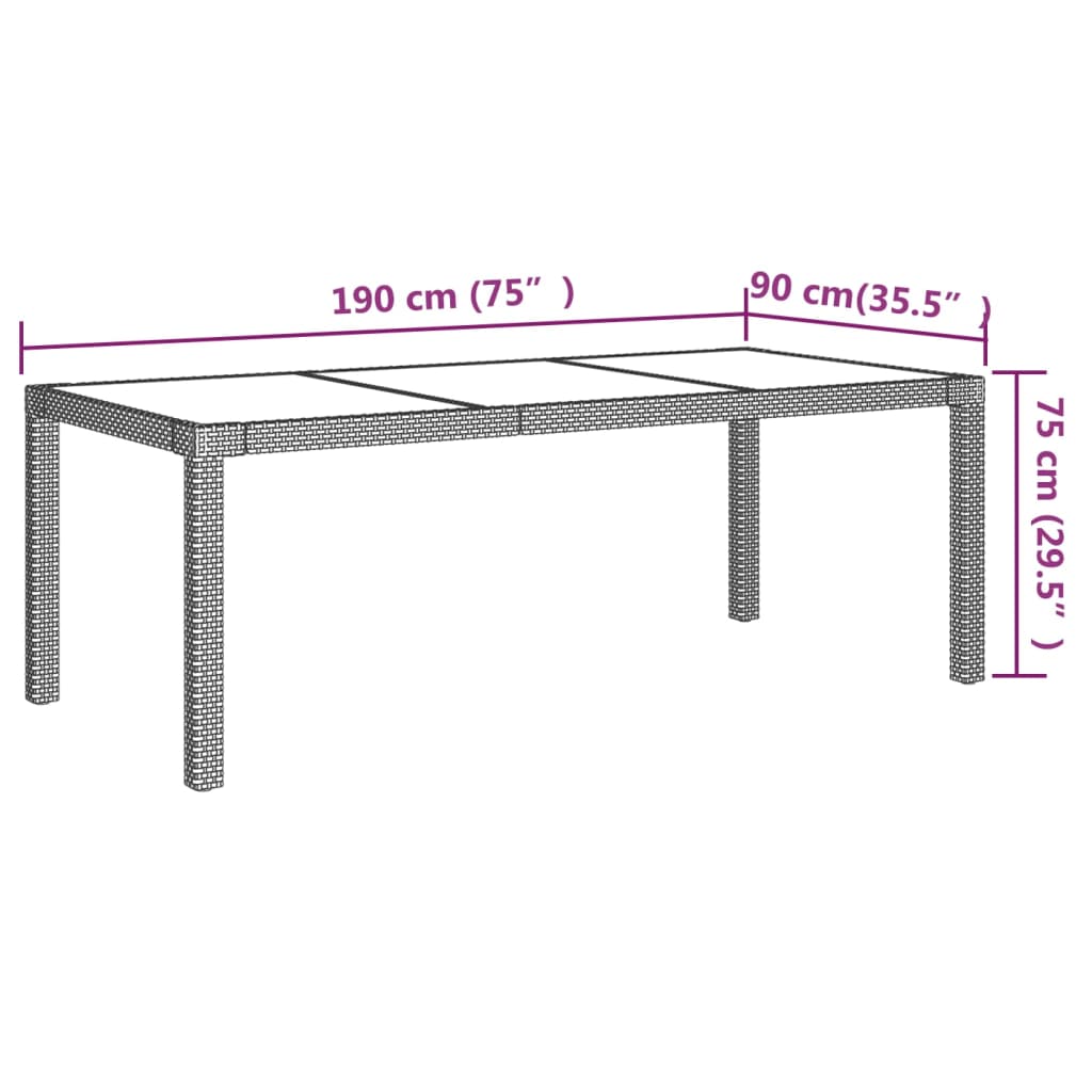 Set da Pranzo per Esterni 7 pz con Cuscini in Polyrattan Grigio 3094921