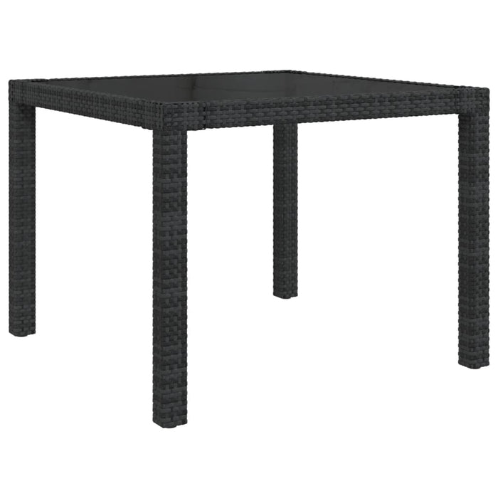 Set Mobili da Giardino 5 pz con Cuscini in Polyrattan Nero 3094926