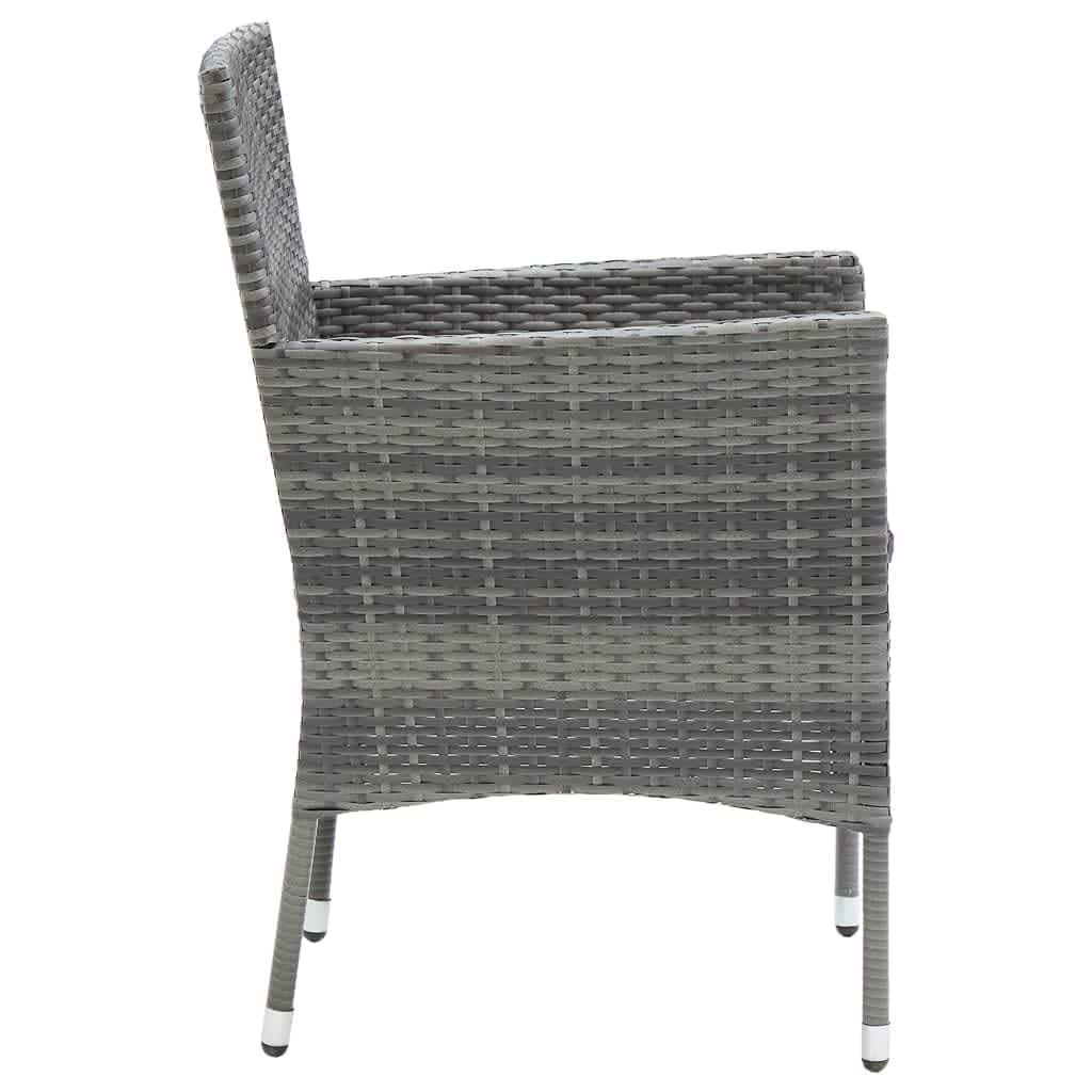 Set da Pranzo per Giardino 5 pz con Cuscini Polyrattan Grigio 3094980