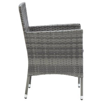 Set da Pranzo per Giardino 5 pz con Cuscini Polyrattan Grigio cod mxl 43703