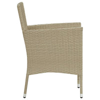 Set Pranzo da Giardino 5 pz con Cuscini in Polyrattan Beige cod mxl 35727