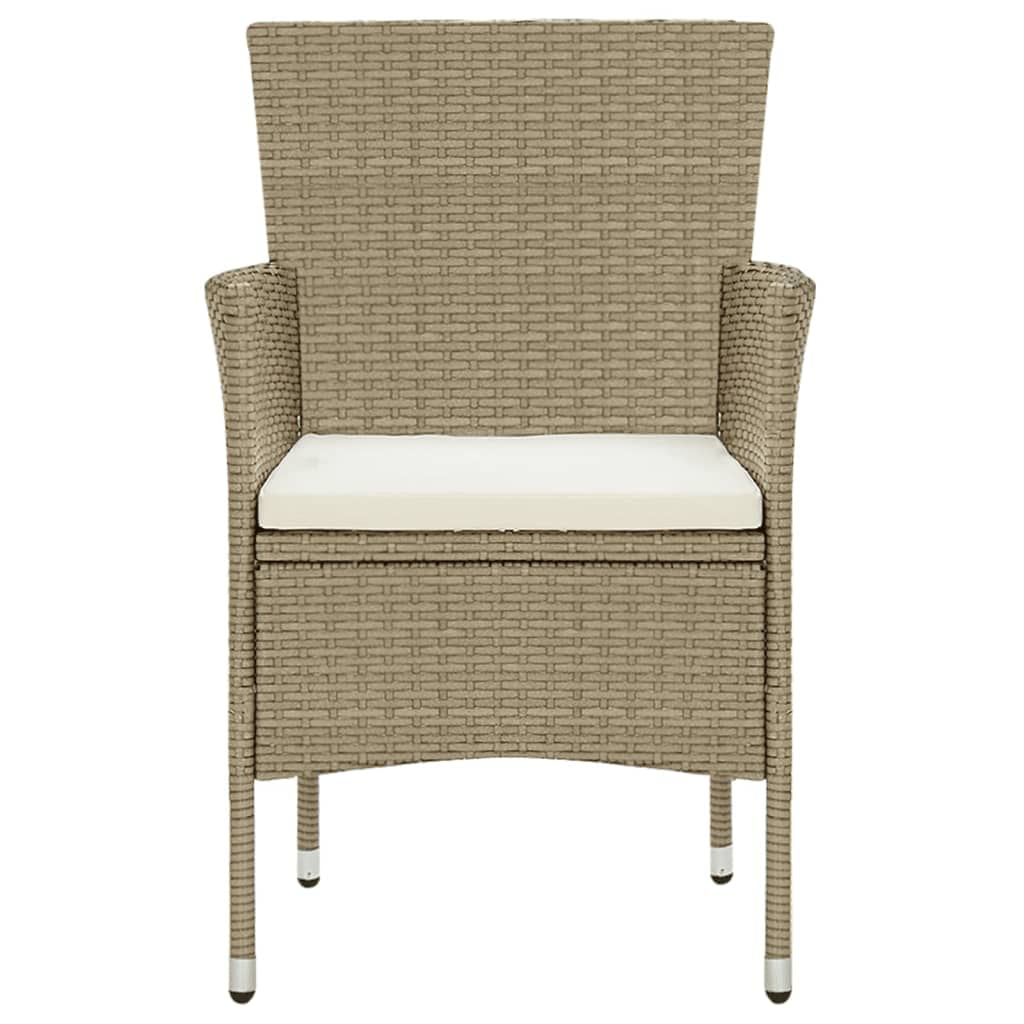 Set Pranzo da Giardino 9 pz con Cuscini in Polyrattan Beige 3094990