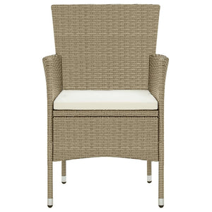 Set Pranzo da Giardino 9 pz con Cuscini in Polyrattan Beige 3094990