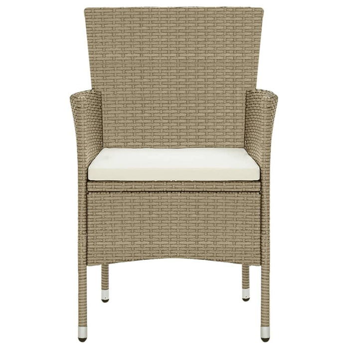 Set Pranzo da Giardino 9 pz con Cuscini in Polyrattan Beige 3094990