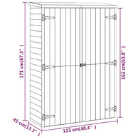 Capanno Giardino Attrezzi 123x50x171cm Pino Massello Impregnato cod mxl 65859