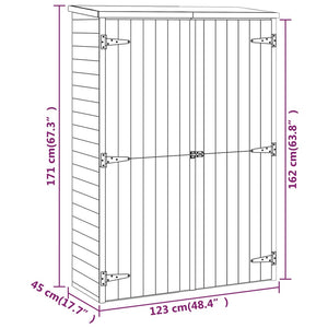 Capanno Giardino Attrezzi 123x50x171cm Pino Massello Impregnato cod mxl 65859