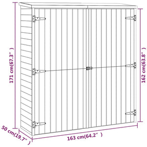 Rimessa Attrezzi Giardino 163x50x171 cm Massello di Pino cod mxl 45664