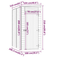 Capanno da Giardino 100x200x220 cm in Legno di Pino Impregnato cod mxl 65817