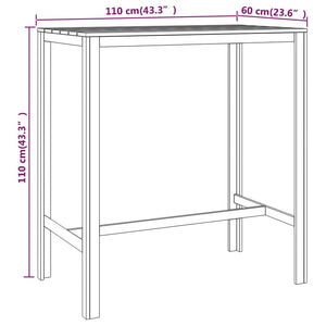 Tavolo da Bar 110x60x110 cm in Legno di Pino Impregnato 318221