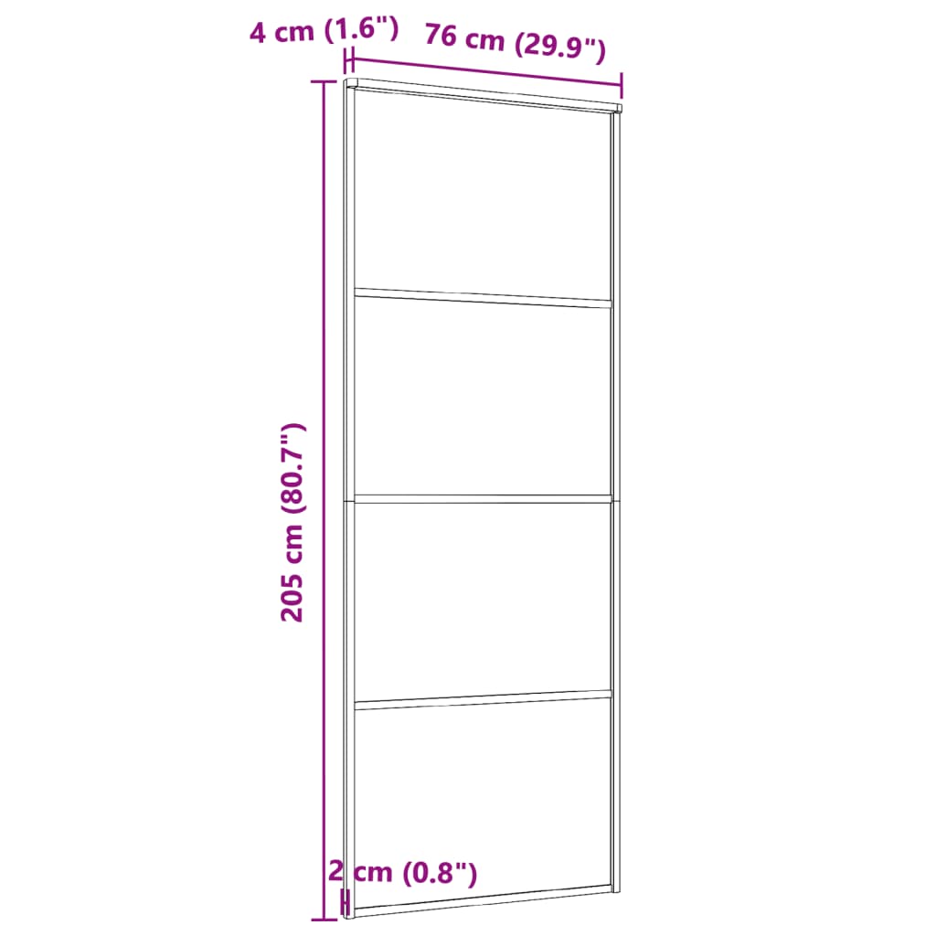 Porta Scorrevole in Vetro ESG e Alluminio 76x205 cm Bianca 151656