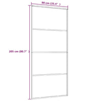 Porta Scorrevole in Vetro ESG e Alluminio 90x205cm Bianca cod mxl 78266