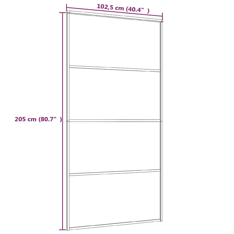 Porta Scorrevole in Vetro ESG e Alluminio 102,5x205 cm Nera cod mxl 77097