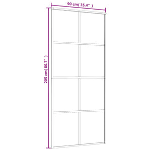 Porta Scorrevole in Vetro ESG e Alluminio 90x205 cm Bianca 151672