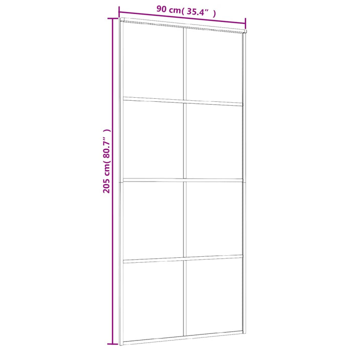 Porta Scorrevole in Vetro ESG e Alluminio 90x205 cm Bianca 151672