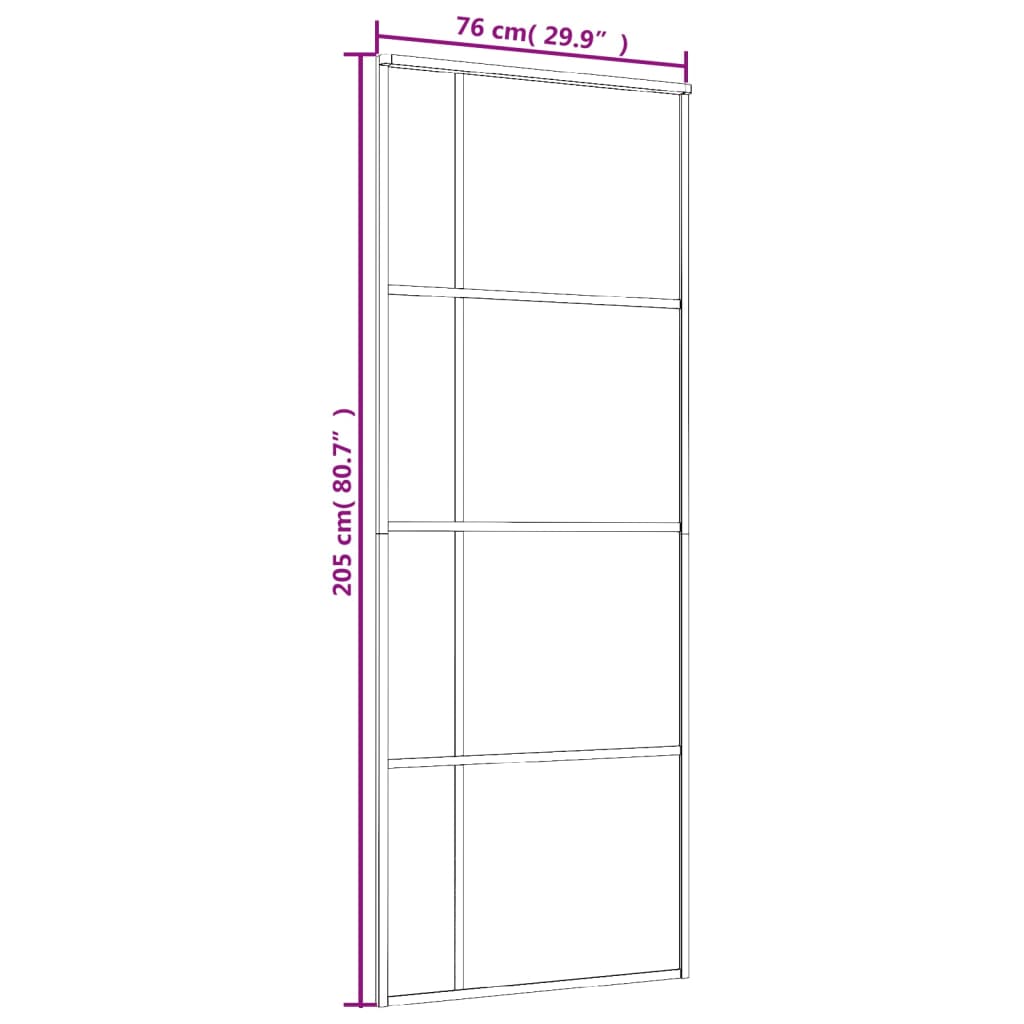 Porta Scorrevole ESG Vetro e Alluminio 76x205 cm Bianca 151680